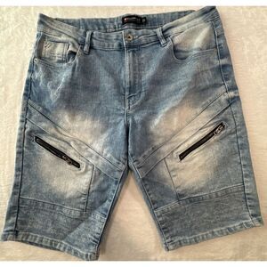South Pole Shorts Mens 34 (Fits‎ 36) Slim Fit Jean Denim Jorts Faded Y2K 00s VTG